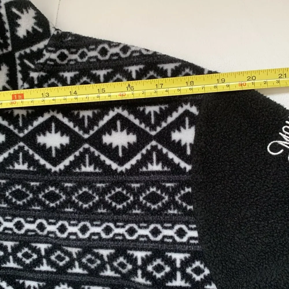 Arctic Image Fleece Black White 3/4 Zip Men’s Sweater Pullover Size M